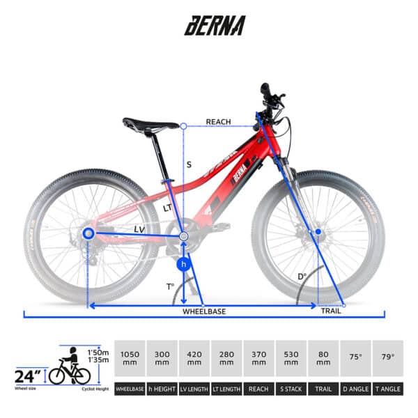 Urbanbiker Berna 24" | Vélo Électrique Enfant | 70KM Autonomie